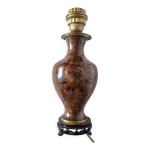 Pied de lampe  balustre en bois cloisonn