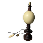 Pied de lampe en bois et oeuf d autruche