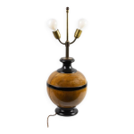 Pied de lampe boule en bois tourné Pied de lampe boule en bois tourné