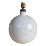 Pied de lampe boule en céramique craquelée art deco 1930 Pied de lampe boule en céramique craquelée art deco 1930