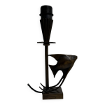Pied de lampe en bronze dcor de poisson style art deco reussner suisse