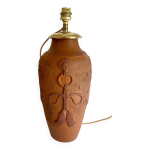 Pied de lampe cramique, 2 m cabie soie neuf