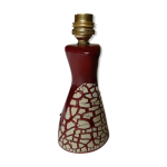 Pied de lampe en cramique rouge bordeaux effet craquel