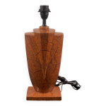 Pied de lampe en c�ramique style art d�co en faux marbre corail