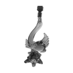 Pied de lampe en cristal en forme de poisson, annes 50