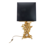 Pied de lampe hollywood regency en bronze clat et quartz claude victor boeltz 1980
