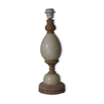 Pied de lampe marbre et bois 400mm (sans abat - jour)