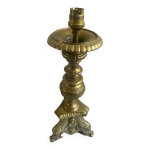 Pied de lampe pique cierge en bronze