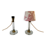 Pieds de lampe en plexiglas et laiton Pieds de lampe en plexiglas et laiton