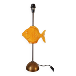 Pied de lampe poisson en cramique vintage