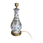 Pied de lampe porcelaine et laiton h 41cm