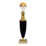 Pied de lampe de table le dauphin cuir et laiton