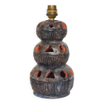 Pied de lampe en terre cuite ajoure, 1960