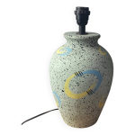 Pied de lampe en terre cuite dcor graphique