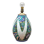 Pied de lampe, vase art déco en céramique charles catteau, boch la louvière Pied de lampe, vase art déco en céramique charles catteau, boch la louvière