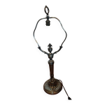 Pied de lampe victorien en bronze argent