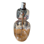 Pied de lampe  poser vintage 70 en verre
