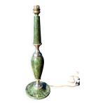 Pied de lampe vintage le tanneur cuir / laiton 1980 s