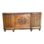 Pied de lit art d�co en ch�ne massif 1960 136cm