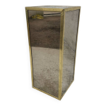 Pidestal / colonne d'angle en bois en plaqu chrome miroir multiface