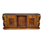Pier luigi colli : enfilade époque art déco en loupe et bois sculpté Pier luigi colli : enfilade époque art déco en loupe et bois sculpté