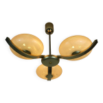 Plafond art déco avec 3 abat - jour en verre années 1930 années 40 verre et métal design avant - gardiste ... Plafond art déco avec 3 abat - jour en verre années 1930 années 40 verre et métal design avant - gardiste ...