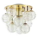 Plafonnier / applique murale en verre de murano et laiton, style mid - century, de doria leuchten, allemagne, ...