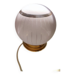 Plafonnier boule en verre rose granité Plafonnier boule en verre rose granité
