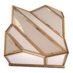 Plafonnier italien en verre et plaqu� or 24 carats