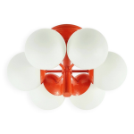 Plafonnier spoutnik en verre opalin de style space age de kaiser, allemagne, années 60 Plafonnier spoutnik en verre opalin de style space age de kaiser, allemagne, années 60