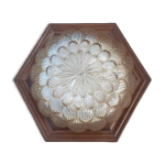 Plafonnier verre ambr annes 70