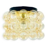Plafonnier en verre à bulles ambré du milieu du siècle par helena tynell pour limburg, allemagne, années ... Plafonnier en verre à bulles ambré du milieu du siècle par helena tynell pour limburg, allemagne, années ...