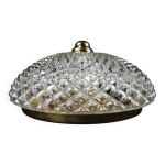 Plafonnier en verre pointe de diamants style hollywood regency vintage