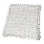 Plaid, couverture en crochet blanc