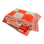 Plaid en laine au crochet vintage granny square