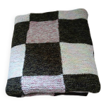 Plaid en patchwork tricot  la main