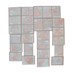 Plan de paris - 27 cadres ou sous verres - vintage - annes 50 - dco