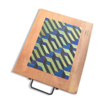Plancha avec plateau ralis en marqueterie de paille