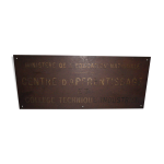 Plaque en laiton du ministre de l'education nationale des annes 1950