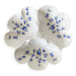 Plat 3 compartments en porcelaine pillivuyt, fleurs bleues Plat 3 compartments en porcelaine pillivuyt, fleurs bleues