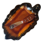 Plat apritif beurrier feuille vallauris