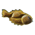 Plat  apritif vallauris en faence fat lava formant un poisson