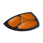 Plat ap�ritif vintage ann�es 1970 c�ramique