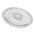 Plat art dco en verre moul et perl, 1900