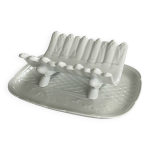 Plat à asperges en faïence blanche plat de service barbotine vintage Plat à asperges en faïence blanche plat de service barbotine vintage