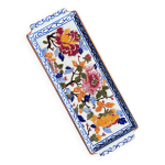 Plat  cake en faence de gien dcor pivoine ancien