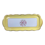 Plat  cake vintage jaune et blanc
