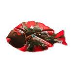 Plat  compartiment apritif forme poisson en cramique de vallauris 37 cm