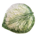 Plat ou coupe feuille en barbotine