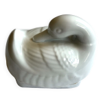 Plat avec couvercle canard porcelaine  feu